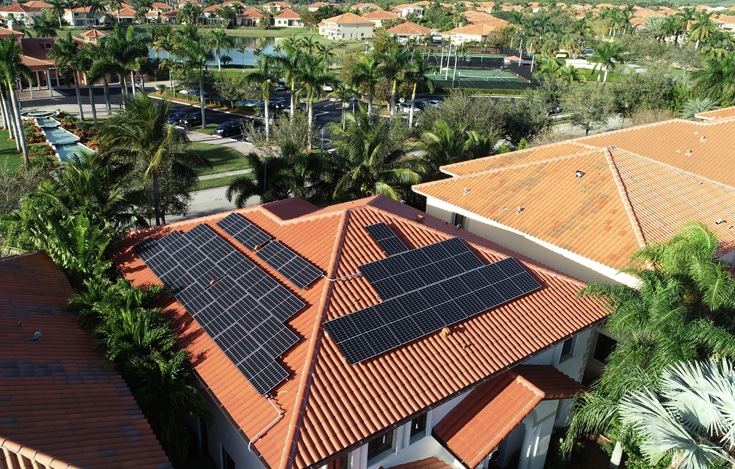 Solar panels on roof, courtesy of Goldin Solar